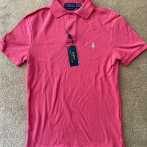 New! Ralph Lauren Pink Polo Shirt Classic  (men XS = women S)